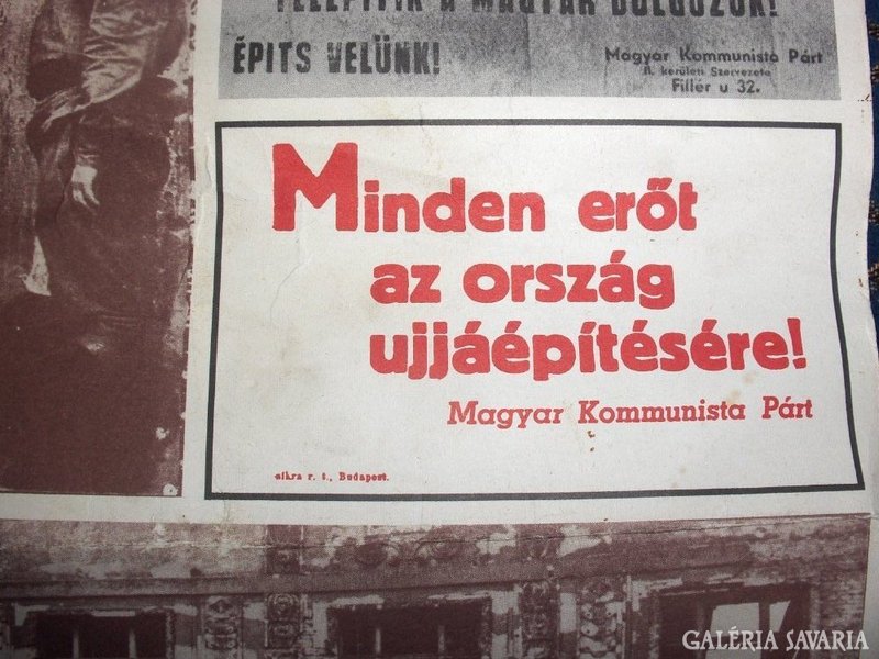 Régi politikai plakát " sikra r.t., Budapest"