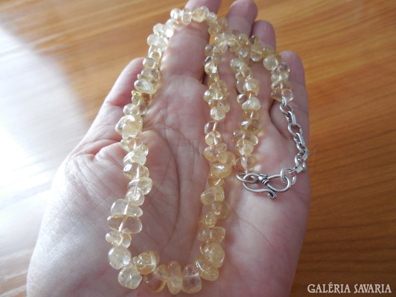 Genuine polished citrine 135ct 9-5mm stones necklace