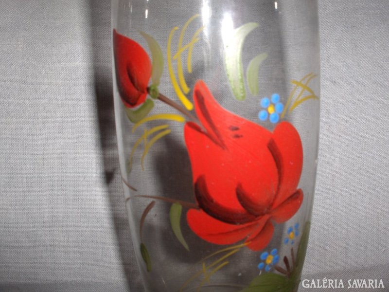 Rózsás nagy üveg pohár