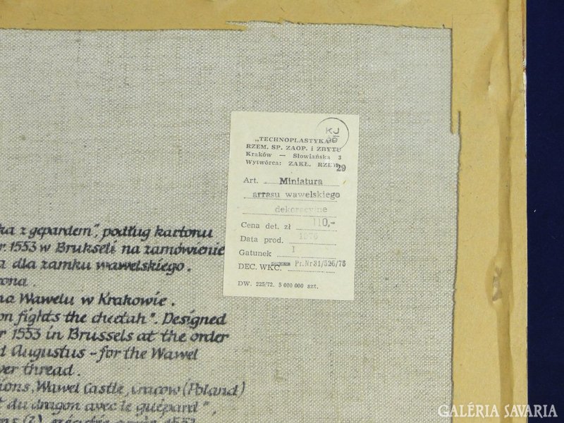 6878 Keretezett Wawel vászon bibliai témájú kép