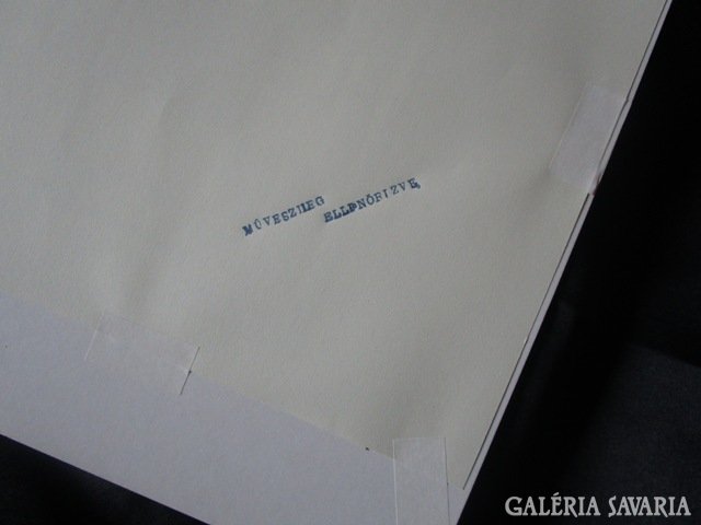 Kassák Lajos litográfia jelzett + aláírt szignózott  paszport keretezett 1959