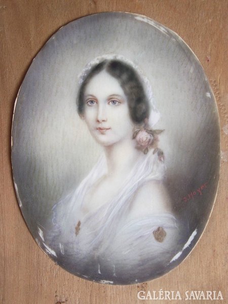Miniatűr női portré, 19.sz. 