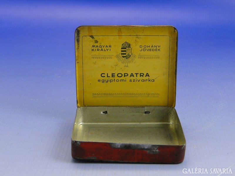 0A358 Antik CLEOPATRA cigarettás pléh doboz