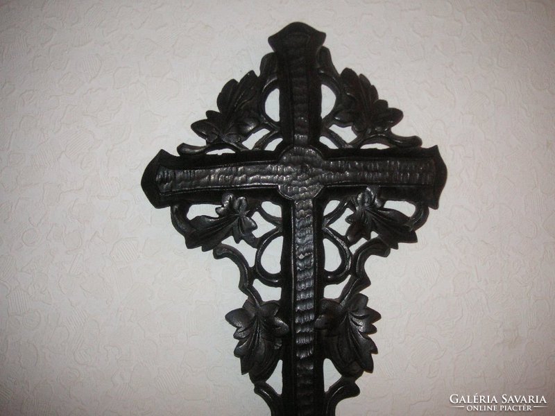 Antique cross, carved from wood, 50 cm, very beautiful and flawless piece.