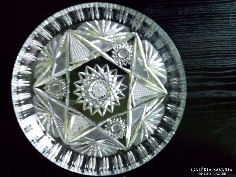 CSAK ENNYIÉRT!!! Nagy méretű 28 cm vastag falú nehéz ólomkristály üveg kínáló asztalközép