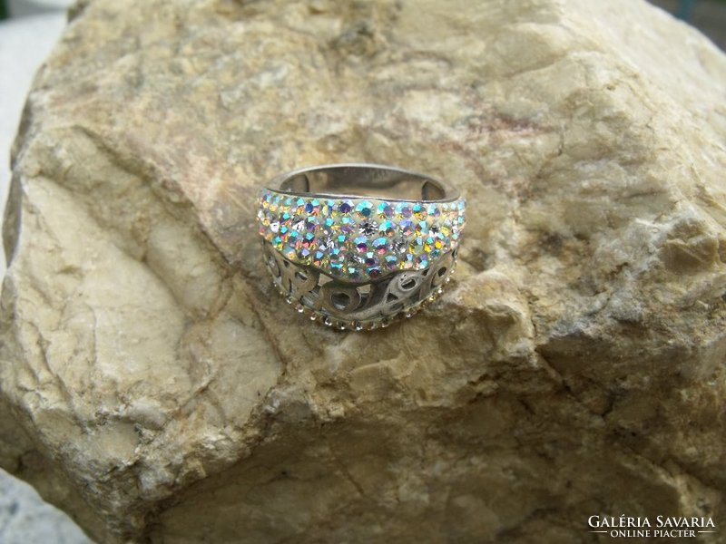 Swarovski multicolor ezüst gyűrű