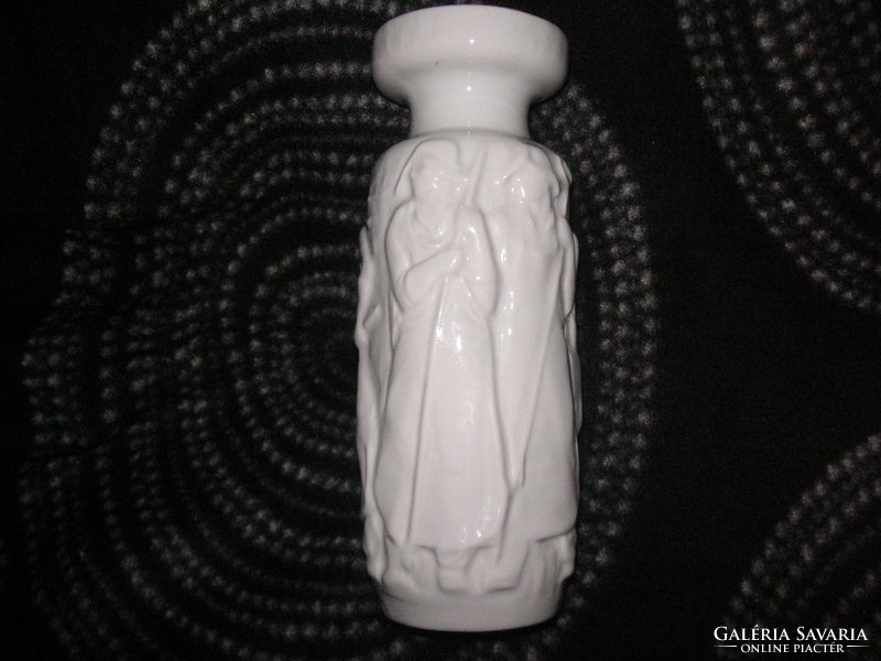 Zsolnay white vase, metallurgists, retro, perfect, 20 cm.