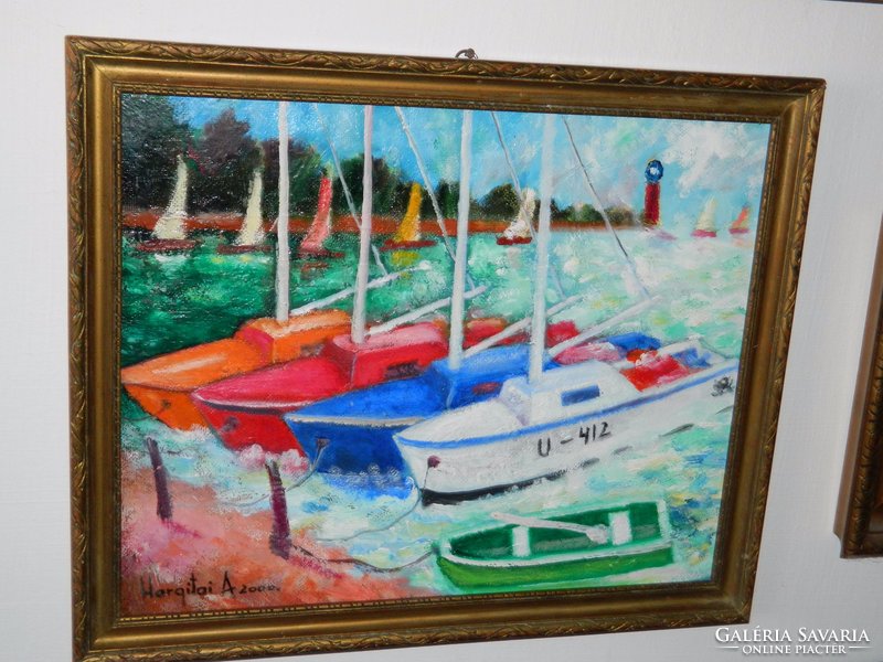 Hargitay painting: sailboats