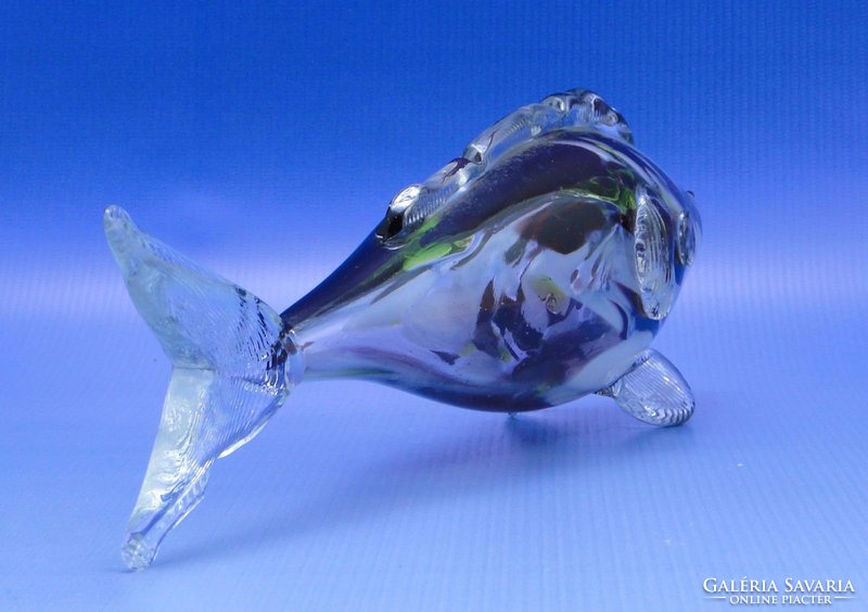 0B593 Muránói jellegű üveg díszhal 28,5 cm