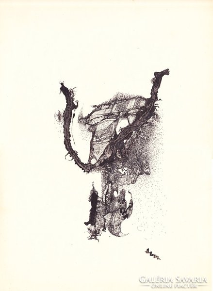 Early unique graphics of the sculptor László Horváth (1951-).