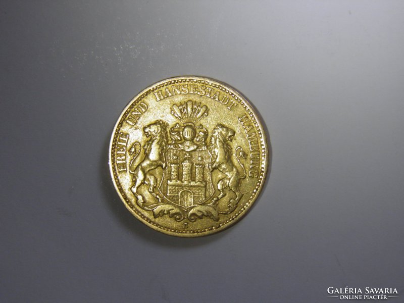 Deutsches Reich, Hamburg, arany 20 Mark, Gold