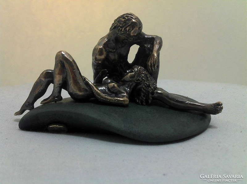 Island of Lovers ... Contemporary bronze sculpture miniature