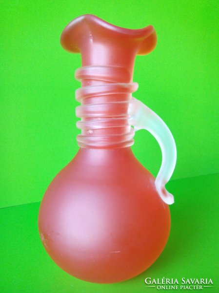 Lazac színű üveg váza kézműves termék