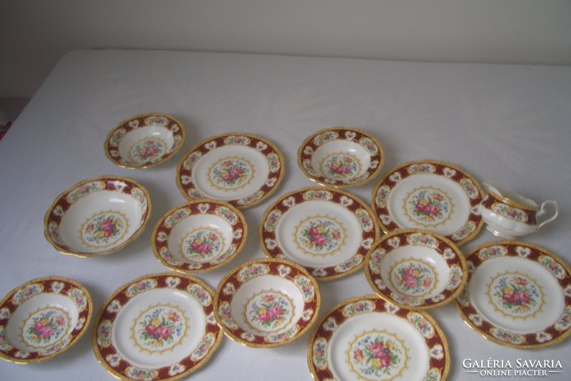 A curiosity! Royal albert lady hamilton 6-person 14-piece tableware English sparkling snow-white porcelain
