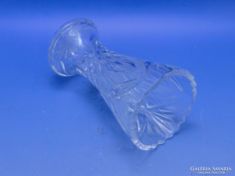 0C097 Régi csiszolt üveg kristály váza
