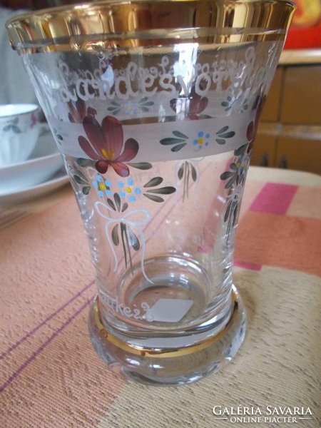 Üveg váza,-kézifestésű 2 db