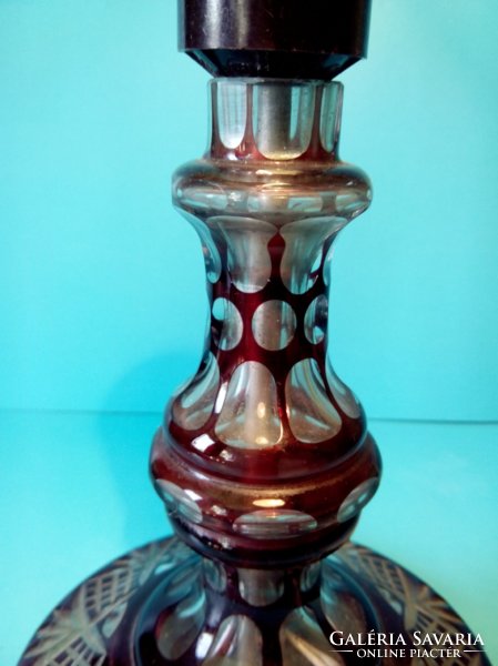Bieder glass ruby red lamp body is a working unique piece