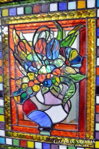 X. Bouquet of flowers. Original 4d. Tiffany wall picture sale!