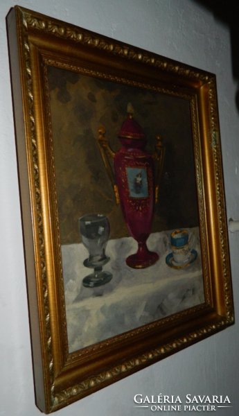Bieder asztali csendélet - olaj/vászon festmény