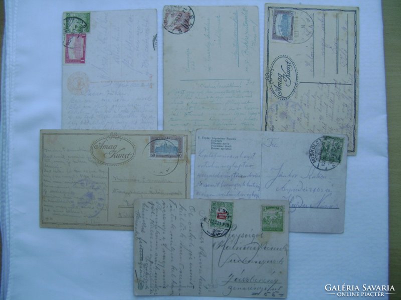  6 db magyar művészi képeslap. 1900-as évek eleje. 