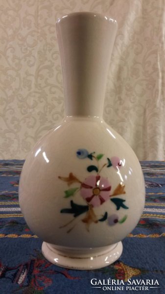 Antik jelzett Bruder Willner Teplicz gyönyörű pillangós virágos majolika váza