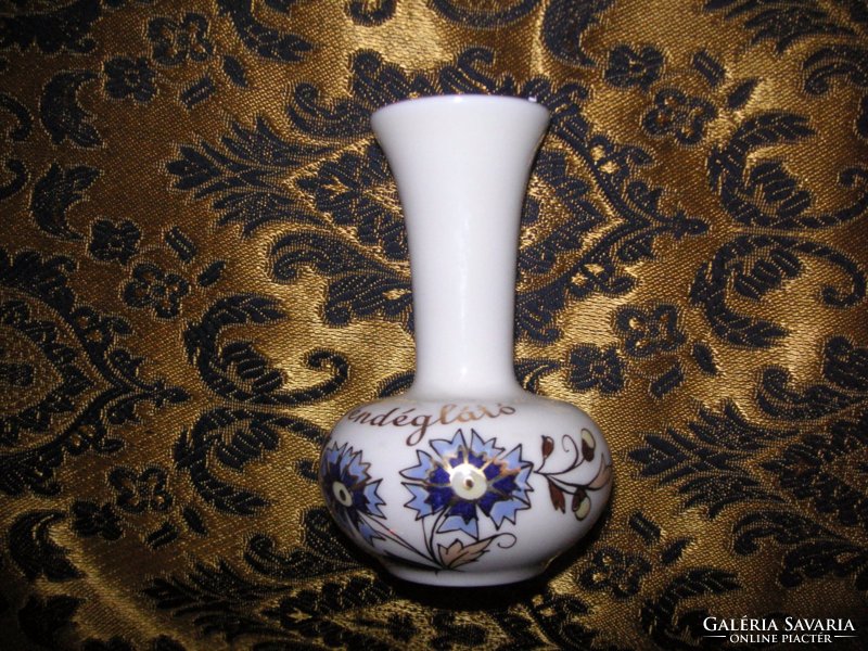 Zsolnay , búzavirágos váza hibátlan 11 cm , kézifestés ,  sorszámos..