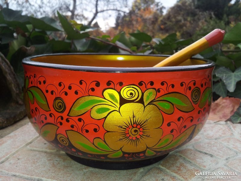 Russian painted lacquer bowl
