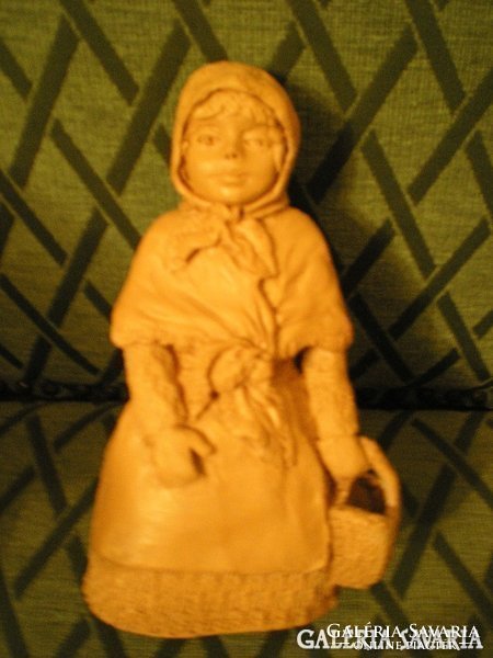 Ceramic little girl - copper sign