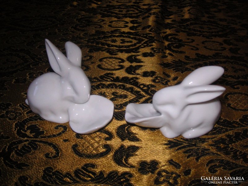 Zsolnay white bunnies