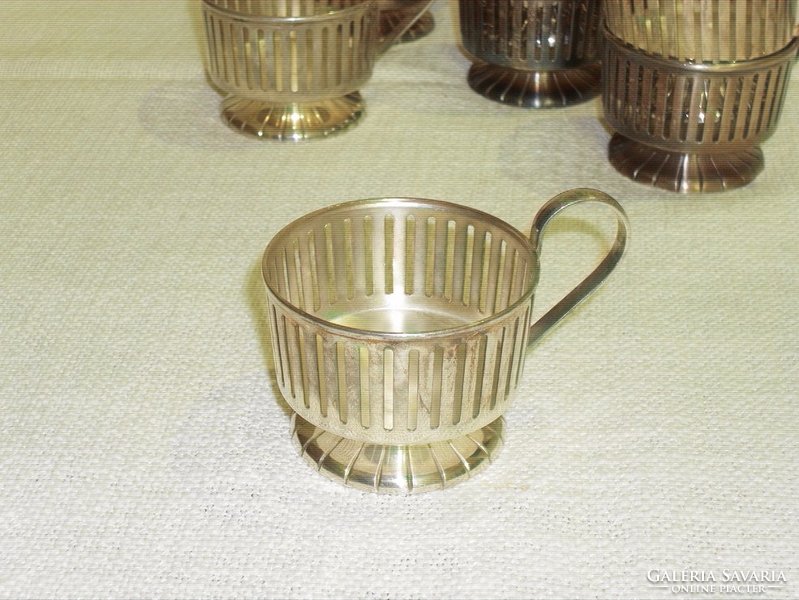 Ezüstözött pohár tartó ( 10 db )  ( 0026 )
