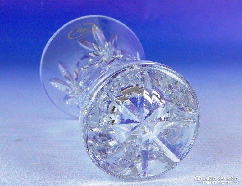 0E606 Csiszolt jelzett kristály váza AJKA CRYSTAL