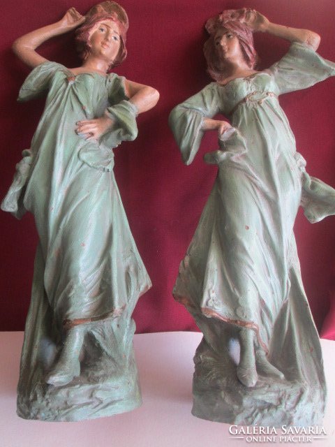 XVIII-XIX. századi terrakotta szobor pár, szép darabok