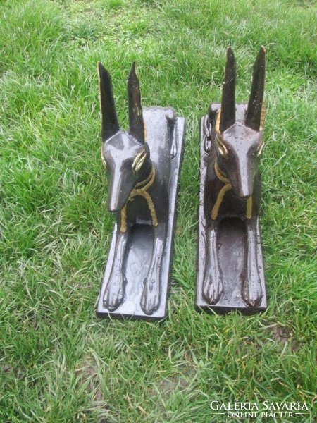 Zsolnay pharaoh dog pair 42 cm .. Tutankhamun