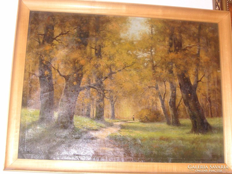 Autumn forest detail 80 x 60 cm, oil on canvas, both the painting and the frame are in perfect condition