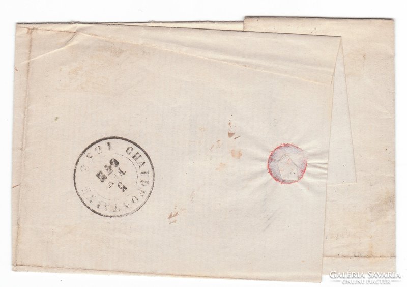 1858. Belga hajtogatott levél, 20 C bélyeggel.