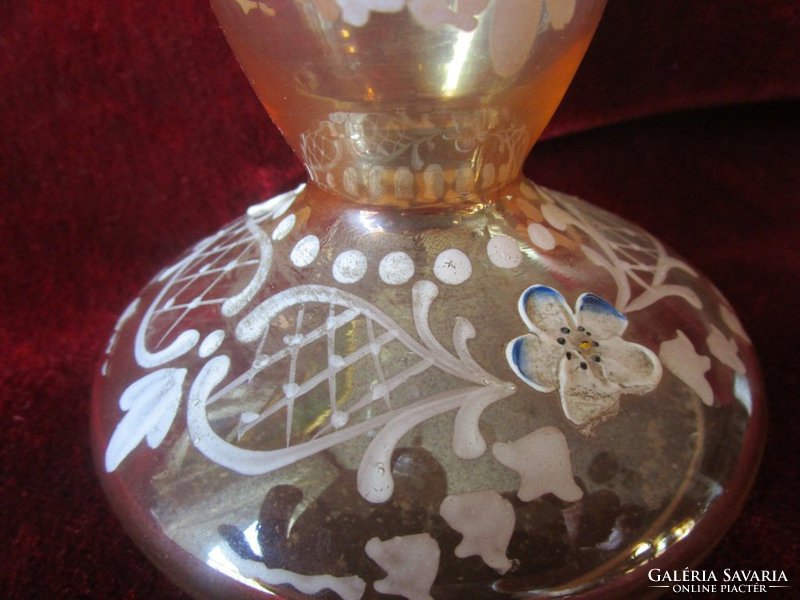 BIEDERMEIER kézzel VIRÁG festett üveg váza
