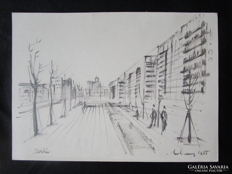 George Mosshammer marked a painting of modern Berlin in 1965