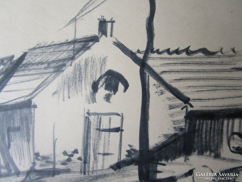 MOSSHAMMER GYÖRGY jelzett festmény kép FATELEP 1965
