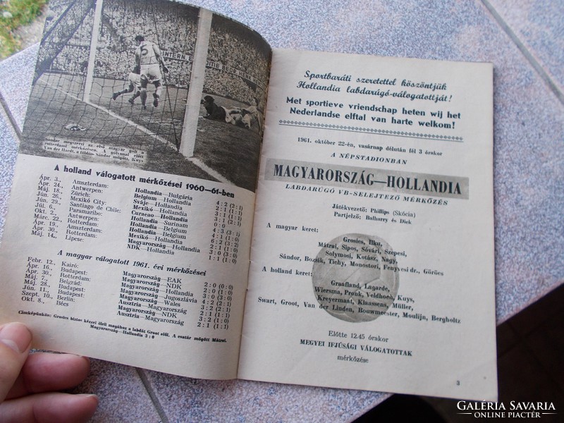 Magyarország-Hollandia. 1961. Program