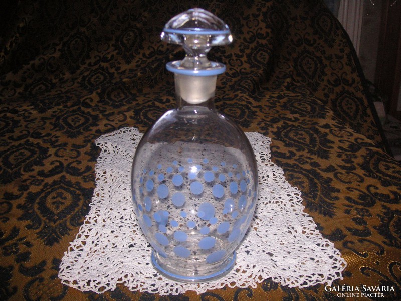 Szakított eljárással készült régi szép  likőrös  üveg  20 cm