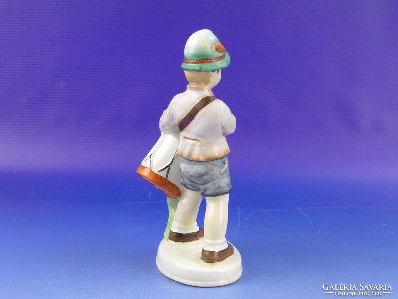 0F618 Régi SITZENDORF porcelán dobos fiú szobor