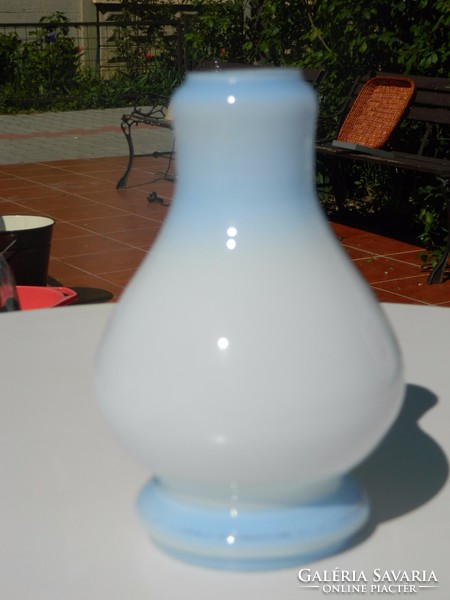 Old milk bottle white - blue hood