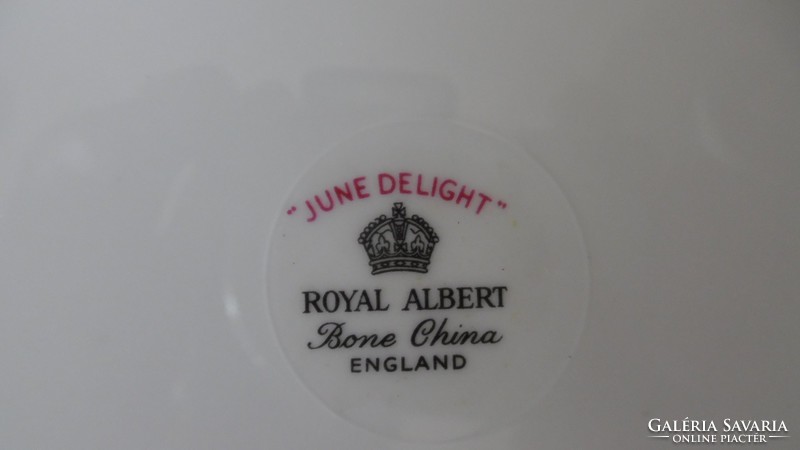 Royal Albert June Delight angol porcelán süteményes készlet