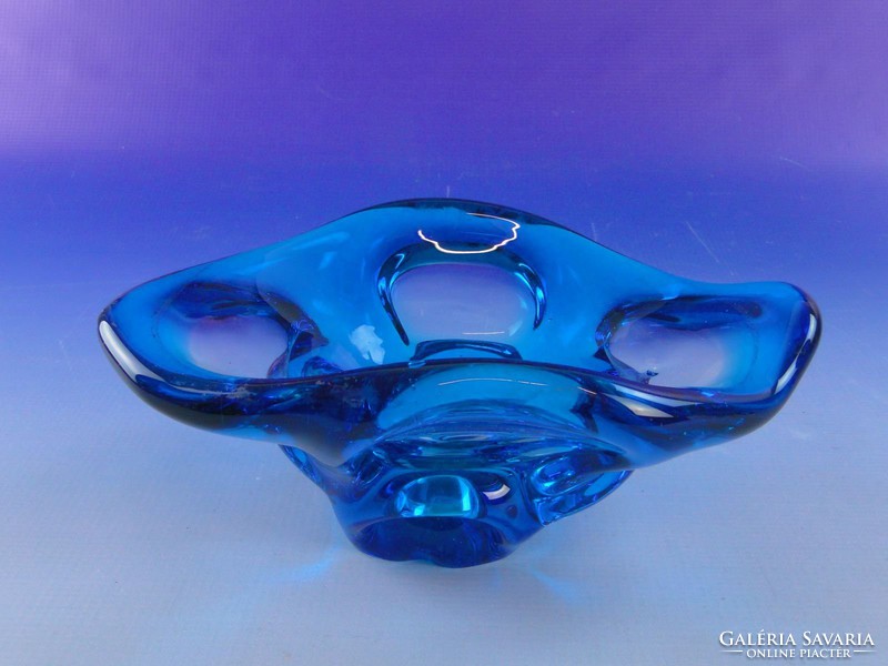 0F553 Régi művészi üveg asztali kínáló tál