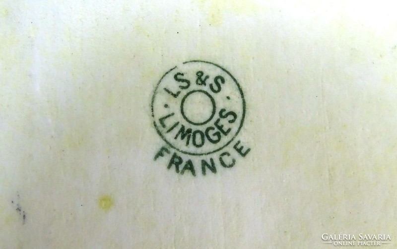 0G615 Régi Limoges porcelán kínáló tálca