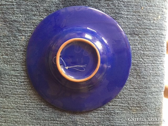 Blue glazed ceramic bowl, wall plate (78)