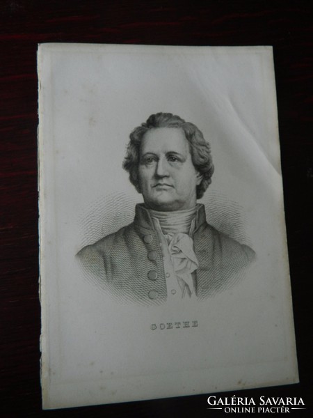 Famous people on antique engraving - woodcut Goethe