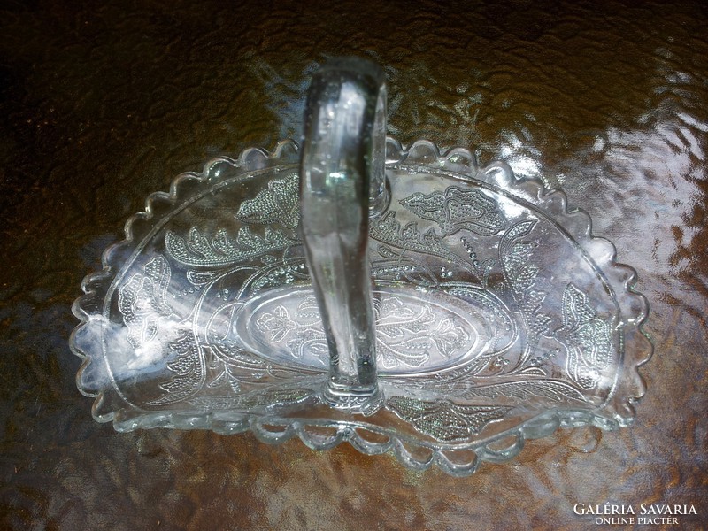 Antique crystal glass basket