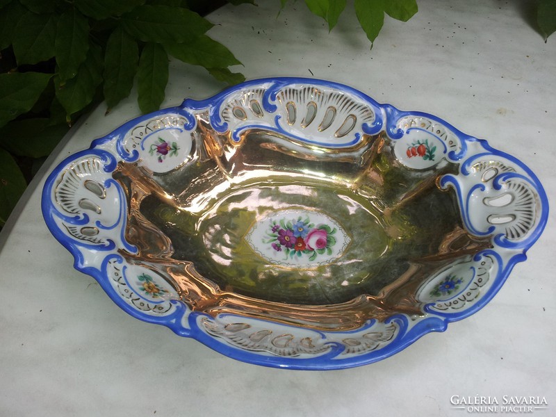 Antique gilded rose bowl, bereznay vilma, 30 cm