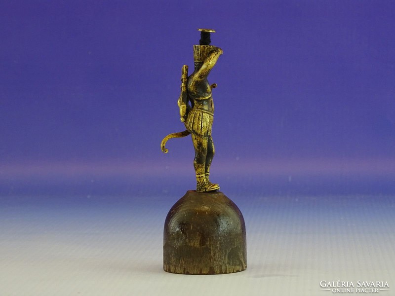 0B004 Régi egyiptomi katona bronz íjász szobor